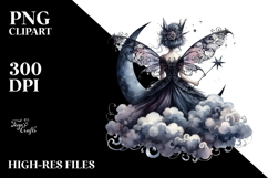 Gothic Fairy on Cloud, Transparent PNG Product Image 2