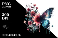 Grunge Flower Painting PNG Product Image 2