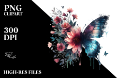Flower Butterfly PNG Product Image 2
