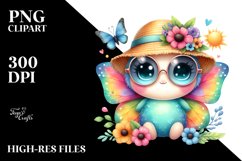 Cute Baby Butterfly with Sun es, PNG Product Image 2