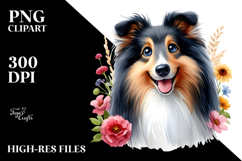 Watercolor Cute Baby Collie PNG Product Image 2