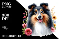 Watercolor Cute Baby Collie PNG Product Image 2