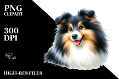 Watercolor Cute Baby Collie PNG Product Image 2