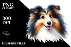 Watercolor Cute Baby Collie PNG Product Image 2
