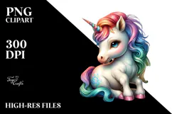 Colorful Unicorn with Italian Piazza PNG Product Image 2