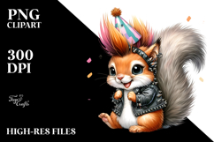 Squirrel with Party Hat, Transparent PNG Product Image 2