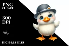 Funny Watercolor Duck Clipart Product Image 1