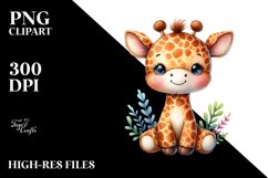colorful Old Plush Giraffe Clipart Product Image 1