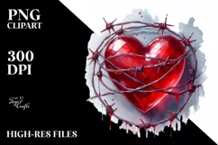 Red Heart Digital Painting PNG Product Image 2
