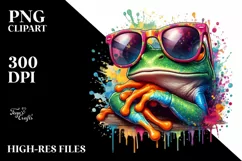 Colorful Quirky Frog Sunglasses | Clipart Product Image 1