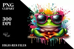 Colorful Quirky Frog Sunglasses | Clipart Product Image 1