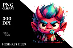 Funny Little Demon Design, Vibrant PNG Product Image 2