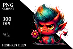 Funny Little Demon Design, Vibrant PNG Product Image 2