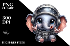 astronaut Elephant PNG Product Image 2