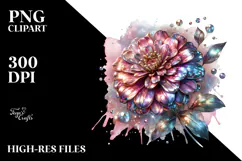 Floral White Background Watercolor Zinnia Product Image 2