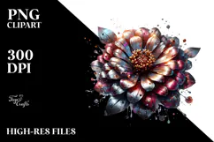 Floral White Background Watercolor Zinnia Product Image 2