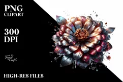 Floral White Background Watercolor Zinnia Product Image 1
