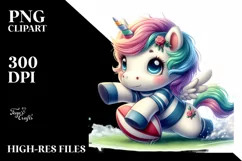 Cute Baby Unicorn Rugby | Sublimation | Clipart Product Image 3