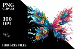 a Vibrant Abstract Butterfly Body PNG Product Image 1