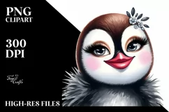 Funny Cute Penguin Rock Sign Clipart Product Image 1
