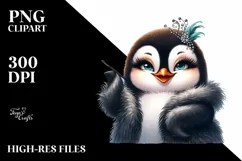 Funny Cute Penguin Rock Sign Clipart Product Image 3