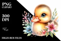 Cute Baby Duck with Big Eyes PNG Product Image 1
