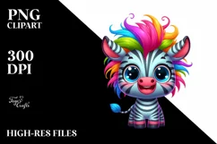 Crazy Baby Zebra with Big Eyes | Sublimation | Clipart Product Image 3