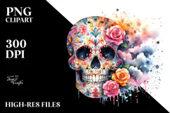 Cute Skull Painting PNG Product Image 2