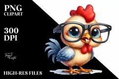 Baby Rooster Watercolor Clipart Product Image 3