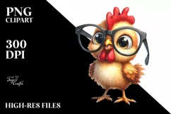 Baby Rooster Watercolor Clipart Product Image 1