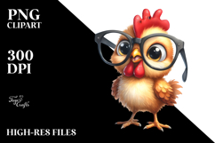 Baby Rooster Watercolor Clipart Product Image 2