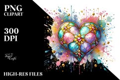 Colorful Heartmade of with Goldern Insertions PNG Product Image 2