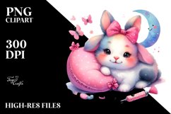 Smiling Cute Baby Bunny PNG Product Image 2