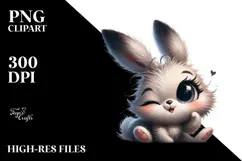 Playful Bunny with Winking Eye PNG Product Image 2