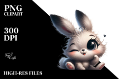 Playful Bunny with Winking Eye PNG Product Image 2