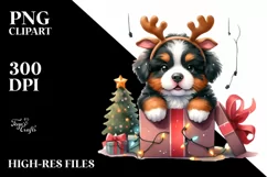 Watercolor Bernese Mountain Dog PNG Product Image 3