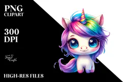Cute Baby Unicorn, Transparent PNG Product Image 2
