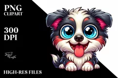 Enthusiastic Funny Border Collie Cartoon | Clipart Product Image 1