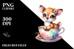Colorful Deer in Tea Cup Clipart Product Image 3