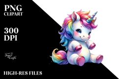 Cute Unicorn Jumping PNG Product Image 2
