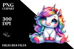 Funny Unicorn Sitting PNG Product Image 2