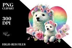 Pastel Polar Bear Heart PNG Product Image 2