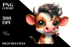 Funny Cow with Party Hat PNG Product Image 2