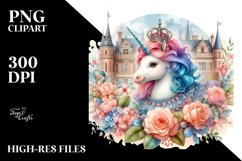 Colorful Baby Unicorn with Elizabethan Court PNG Product Image 3