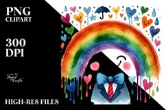 Colorful Rainbow with Hearts, PNG Product Image 2