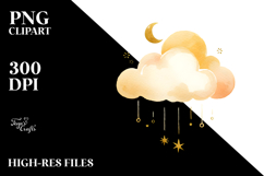 Yelloish Whimsical Cloud PNG Product Image 2