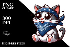 Cute Cat with Bandana, Transparent PNG Product Image 2