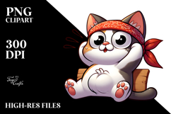 Cute Cat with Bandana PNG Product Image 2