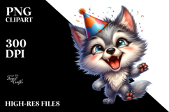 Excited Wolf with Party Hat Product Image 2
