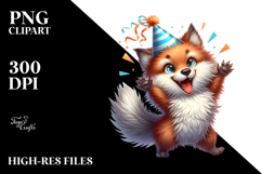 Excited Wolf with Party Hat Product Image 2